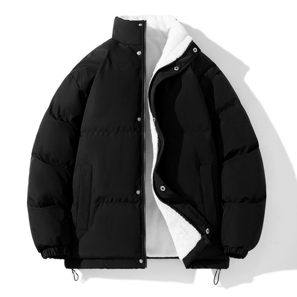 Хлопковая куртка мужская утолщенная зимняя куртка воротник-стойка модный бренд вставки универсальная кожаная хлопковая куртка красивый студент