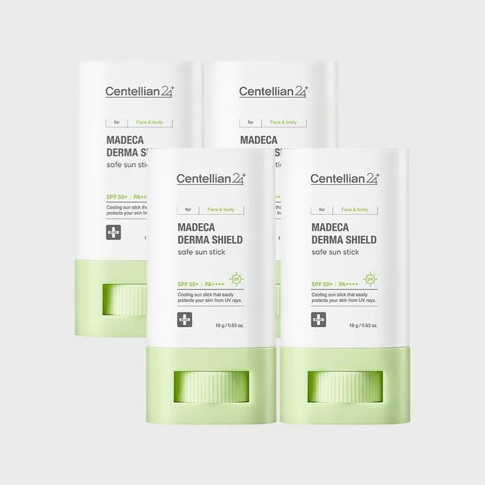 CENTELLIAN24 Madeca Dermashield Safe Sun Stick 18g 4ea (SPF50+ PA++++) 24H Moist Cooling Effect Soothing UV Protection