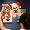 Cute Christmas Teddy Bear Plush Toys Stuffed Animal Bears Scarf with Santa Hat Soft Plushie Kids Gift