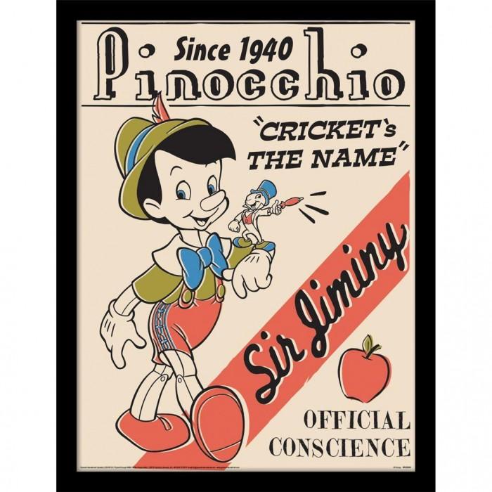 Pinocchio CricketÂ´s The Name Framed Poster