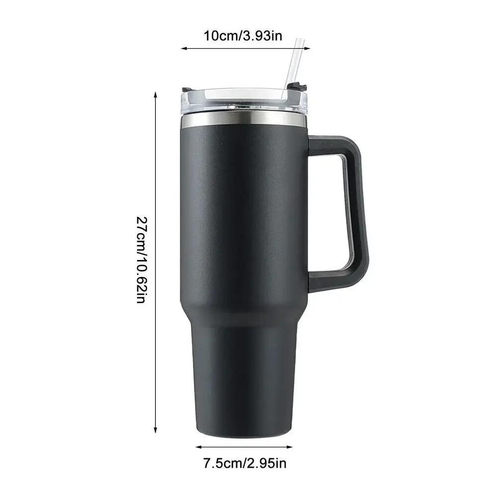 Нержавеющая сталь Tie Dye Термальная бутылка для воды Кофейная соломенная чашка 40 унций Стакан с ручкой Посуда для напитков Дорожная автомобильная кружка Термос