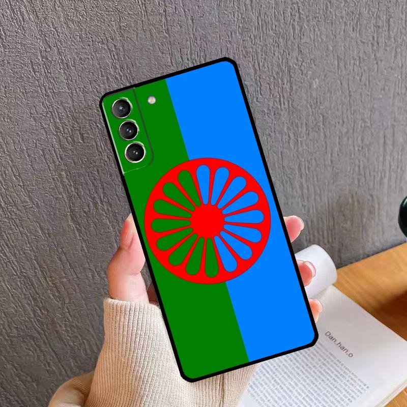 Gypsy Romani Roma Flag Case For Samsung Galaxy S22 Ultra S21 S20 FE S8 S9 S10 Plus Note 10 20 S23 Ultra Back Cover