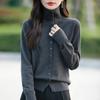 Winter Turtleneck Thick Stand-up Cardigan Sweater for Women's Clothing Korean Style Loose Women's Knitted Long-sleeved Sweater