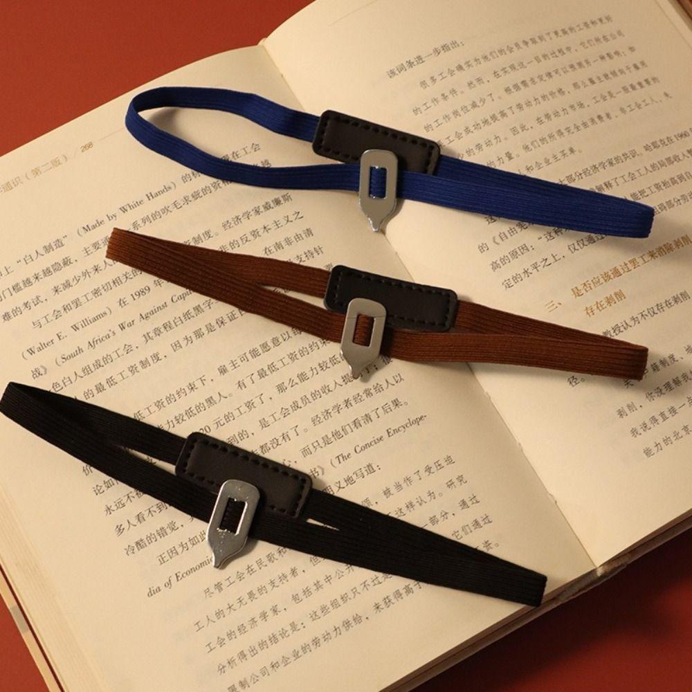 Colorful Elastic Bookmark Elastic Webbing Flexible Strap Bookmark Simple Book Clip School Office