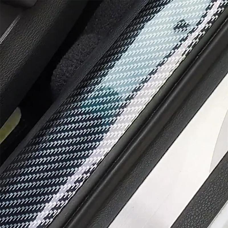Наклейка на порог автомобиля, устойчивая к царапинам, защитная полоса из углеродного волокна, устойчивая к царапинам, накладка на кромку двери, пленка для бампера автомобиля