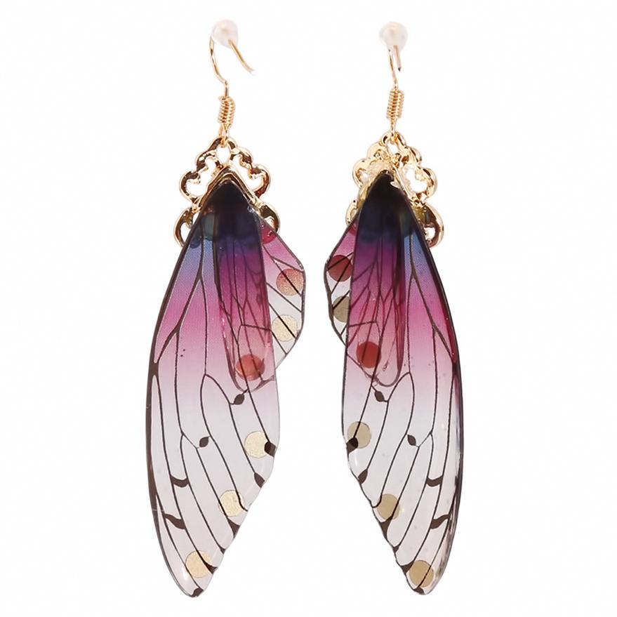 Модные женские украшения Элегантные серьги-капли Длинные серьги в форме крыла цикады