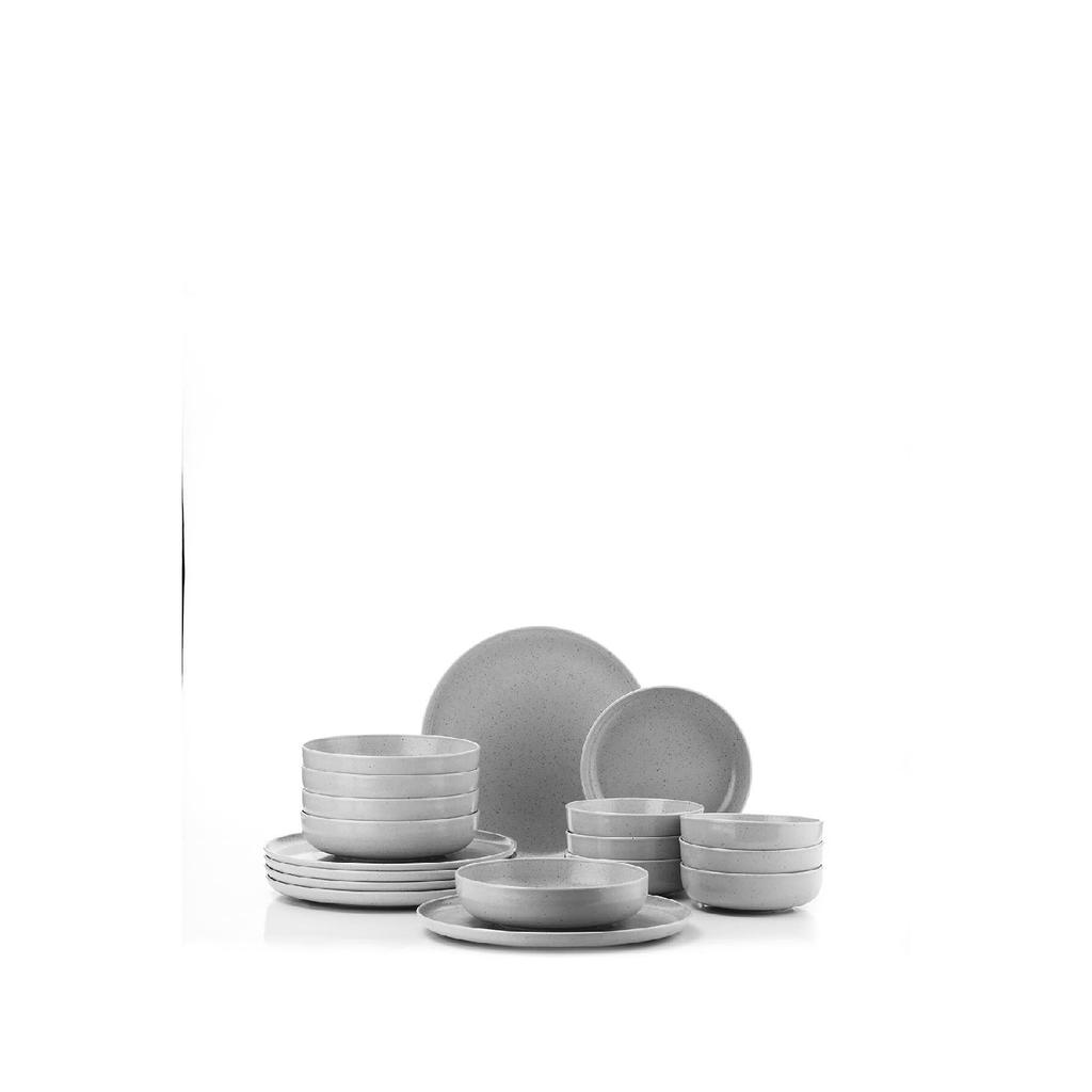 Современный обеденный набор на 6 персон, 18 предметов, серый