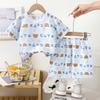 Summer Dinosaur Cartoon Boys Girls Short Sleeve Shorts Set With Soft Cotton For Toddler Play