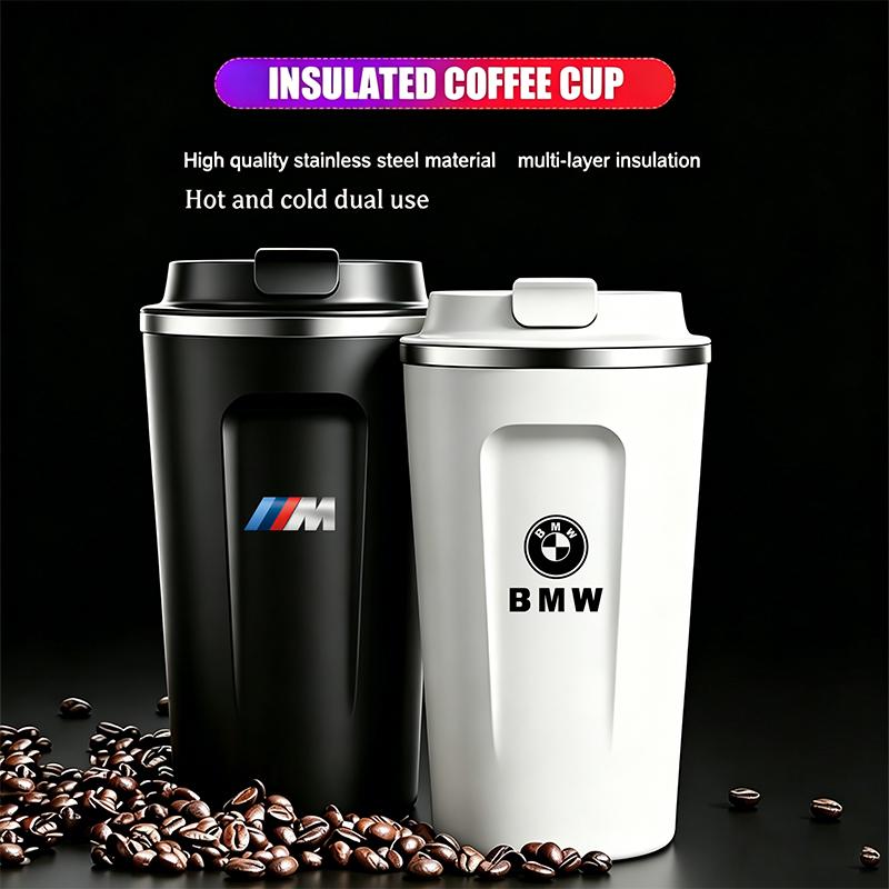 CTCE1 Car Portable Coffee Cup Laser Car Logo Insulated Mug Sticker For BMW G80 G06 G07 G42 G14 G15 G16 M1 M2 M3 M4 M5 F30 F10 E90 F20