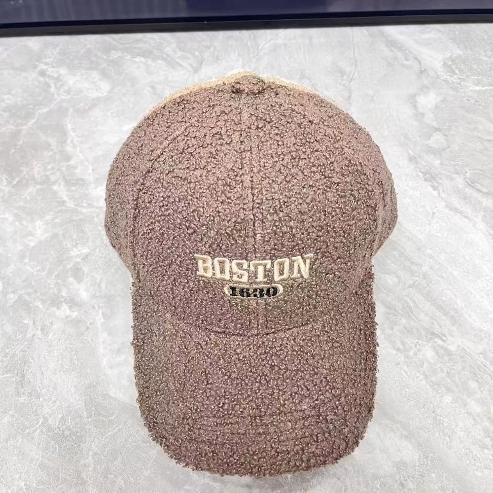 Letter Embroidery Plush Hats Keep Warm Plush Cap Fashion Baseball Cap For Men