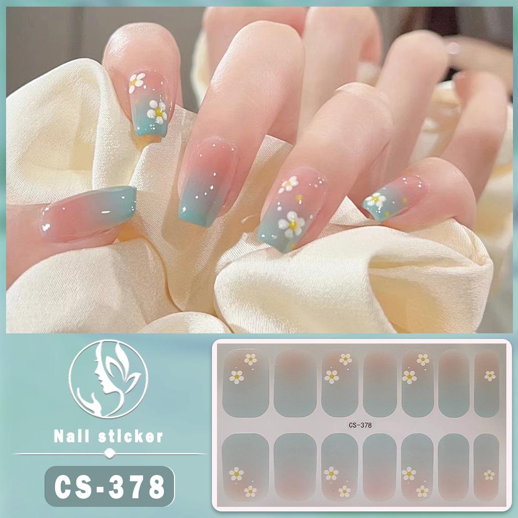 CS Waterproof No-Cure Gel Nail Wraps, Full Cover Chinese Style Panda Pattern Nail Stickers, Nail Patch Films