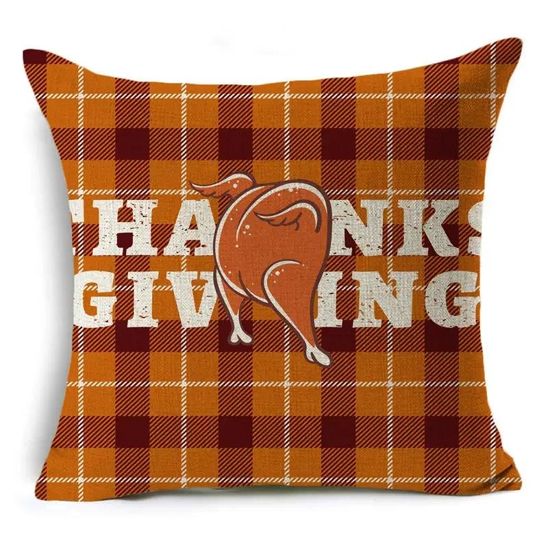 Thanksgiving Pillowcase Hello Autumn Sofa Car Pumpkin Cushion Cover Home Decoration 4545