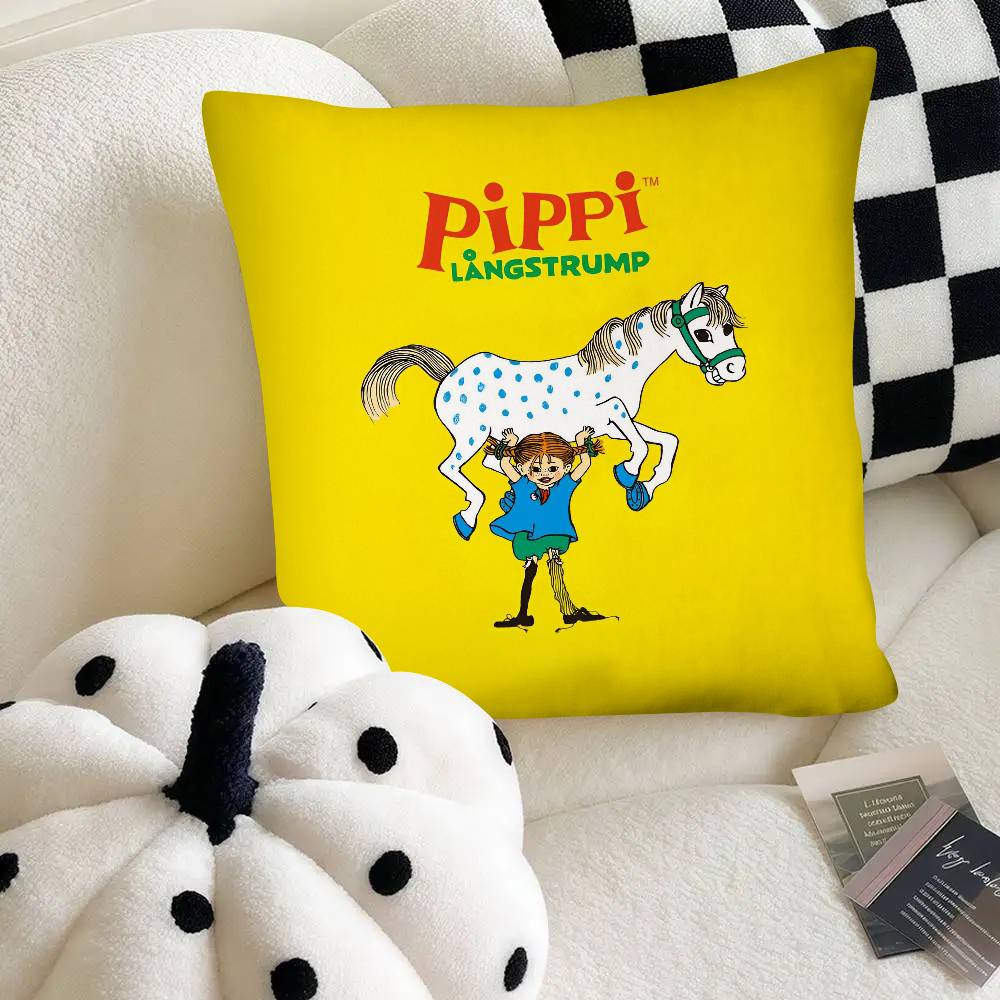 Pippi Longstocking Pillow Case Fashion Square Pillowcase Bedroom Sofa Room Ins Decoration Leisure