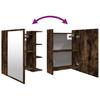 Bathroom Mirror Cabinet Smoked Oak 62.5x20.5x64 cm Engineered Wood