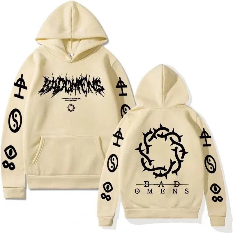 Bad Omens Band Tour Американская музыка Принт Худи Смерть Разума Графика Скелета Толстовки Рок Готика Свитшоты