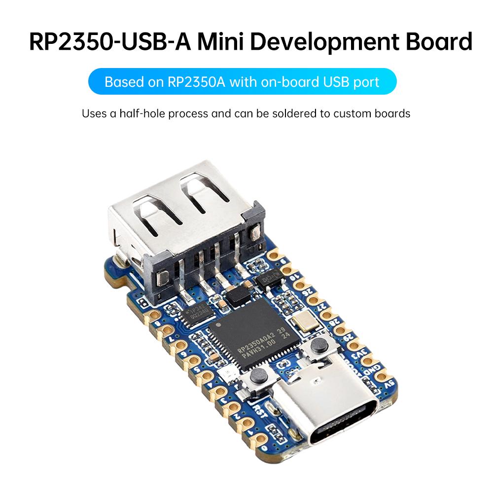RP2350 USB-A Mini Плата Разработки RP2350A Waveshare Плата Расширения Программируемый Ввод/Вывод Совместимый с Передачей USB 2.0/1.1