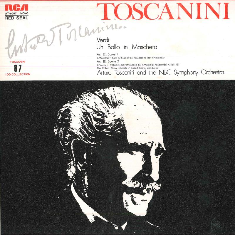 LP Пластинка ВЕРДИ. АРТУРО ТОСКАНИНИ, СИМФОНИЧЕСКИЙ ОРКЕСТР NBC - Маскарад - Акт III AT1087 RCA Japan Классическая Б/У