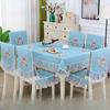 Легкий роскошный волнистый кружевной чехол на стул, утолщенная тканевая подушка для обеденного стола, европейский стиль, большой цветочный скатерть, чехол на стул