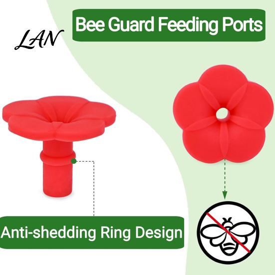Feeder Replacement Flowers Set 8Pcs Hummingbird Flowers, Bee-Proof Silicone Feeding Ports, Universal Outdoor Parts Easy Clean