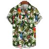 Summer Plus Size Men's Casual 3D Digital Printed Short Sleeve Shirt Hawaiian Men's Shirt