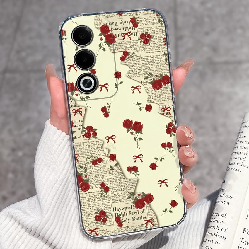 Роскошный противоударный чехол для телефона Oppo A3 A5 A1 Pro A3x AX5 AX5s A7 A8 Ace2 с милыми цветочными узорами, прозрачная защита из ТПУ, задняя крышка для корпуса Oppo