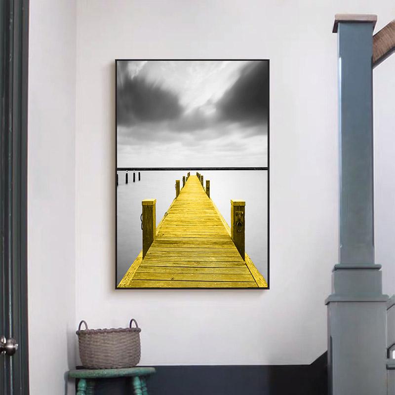 Скандинавские плакаты с изображением лодки и дерева, пейзаж, печать на холсте, картины с мостом через озеро, настенное искусство, современный домашний декор, фотографии для гостиной