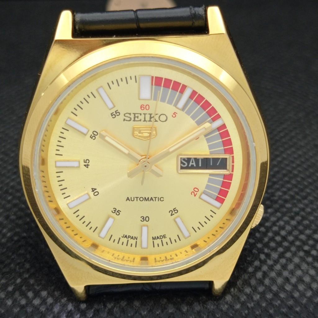 ВОССТАНОВЛЕННЫЕ ВИНТАЖНЫЕ SEIKO 5 AUTO 6309A ЯПОНИЯ МУЖСКИЕ D/D ЗОЛОТЫЕ ЧАСЫ a309520-13