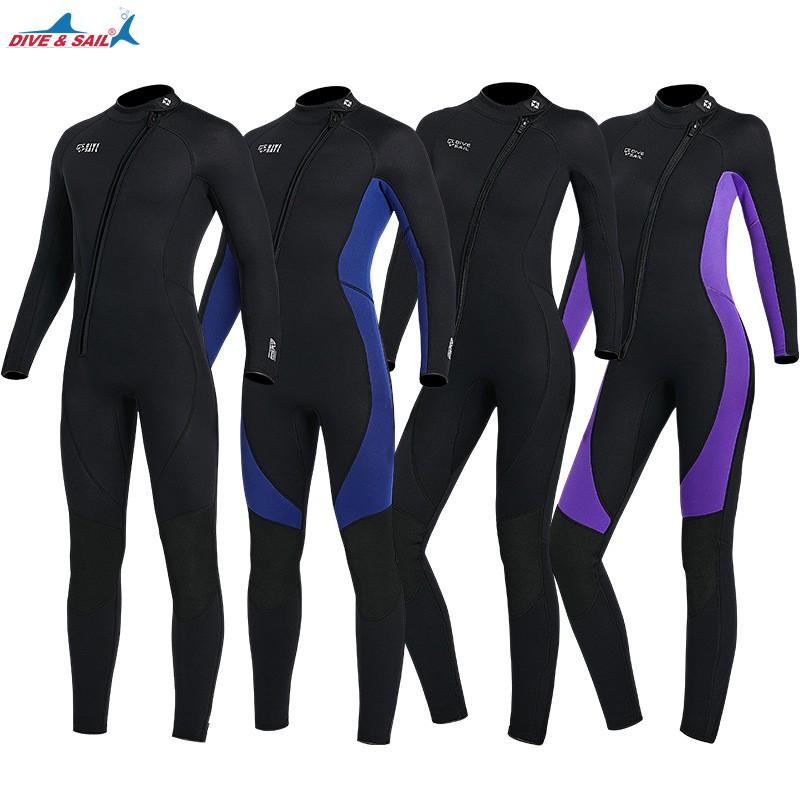 Diving Suit 3MM One-piece Long-sleeved Cold-proof Warm Swimsuit Snorkeling Surfsuit