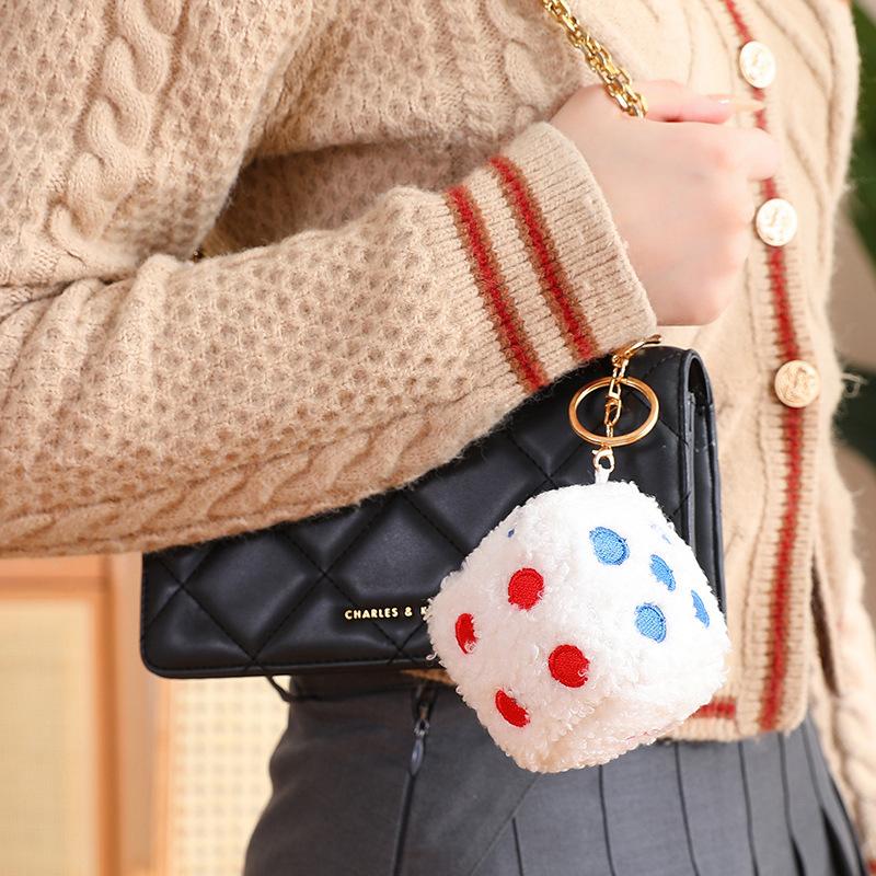 Soft Dice Plush Toys EducatiAonal Game Props Stuffed Dice Pillow Lovely Keychain PendantGoods Car Styling Creative Gift