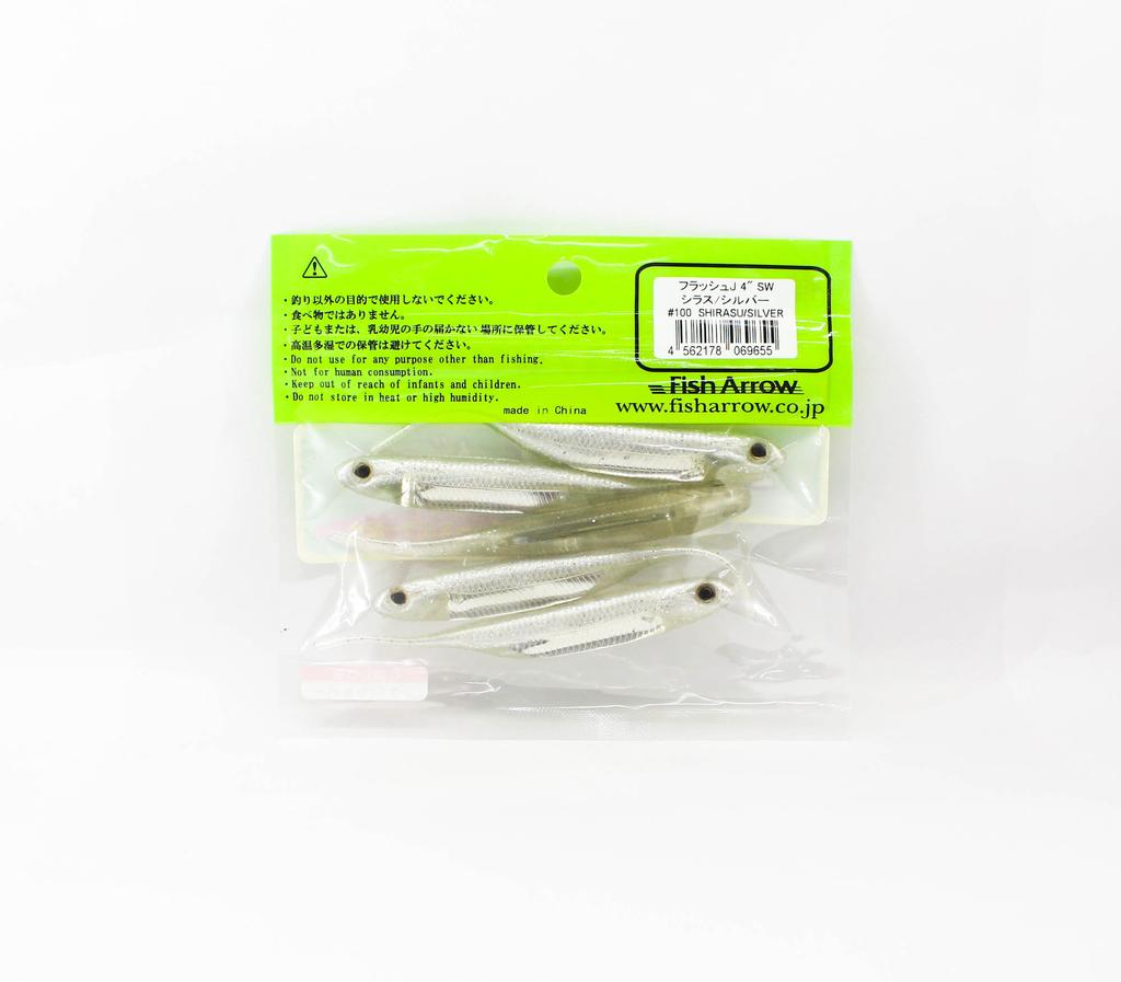 Fish Arrow Soft Lure Flash J SW 4 Inch 5 Piece Per Pack #100 (9655)