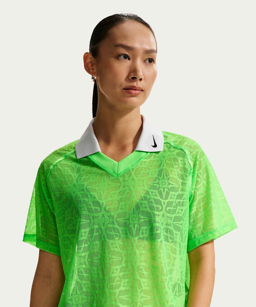 Nike Спортивный свободный кружевной топ-поло W - Зеленый удар:Чистая платина:Черный / If0521-398