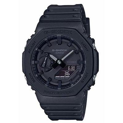 Часы G-SHOCK GA-2100-1A1 мужские черные Мировое время, таймер, светодиодная подсветка НОВИНКА