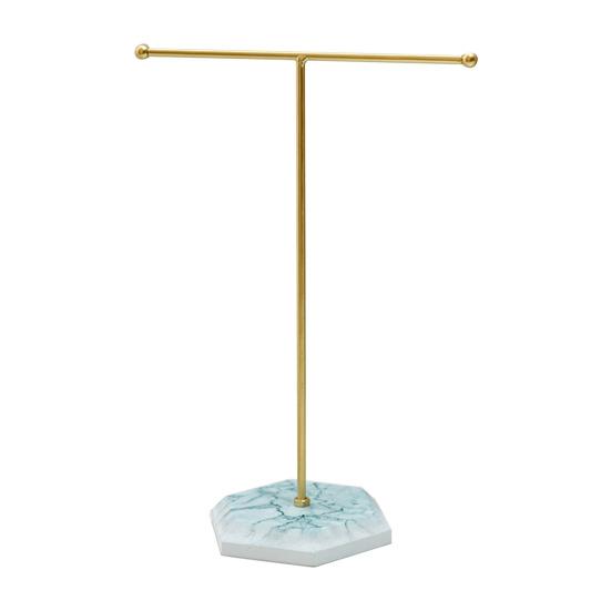 Metal T-shaped Jewelry Display Stand Necklace Holder with Stable Base Necklace Bracelet Storage Rack Jewelry Organizer