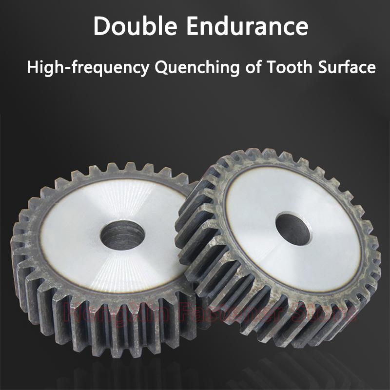 Flat Gear 3.5M Mod Spur Gear 10/11/12/13/14/15/16-25/26/27/28 Teeth 45 Steel Motor Gear Cylindrical Gear Process Hole Quenching