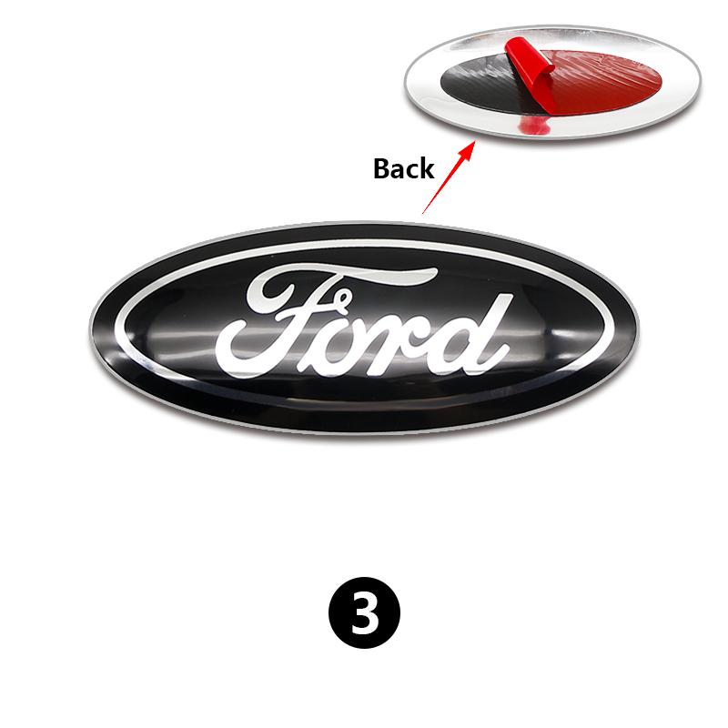 3D Aluminum Car Front Rear Badge Emblem Overlay 12.5cm For Ford Ranger Explorer Focus Fiesta Kuga Auto Tuning Styling Accessory