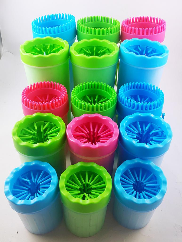 1Pc Pet Plastic Foot Wash Cup S L XL Large Size Silicone Brush Dog Cat Clean Foot Mud Removable Cleaning Foot