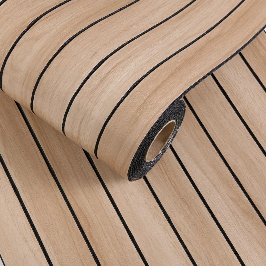 1 Roll Self-Adhesive 3D Wood Grain Vinyl Wall Panels-Easy To Install for Ceiling-Home Decor for Living Room,Bedroom,Restaurant