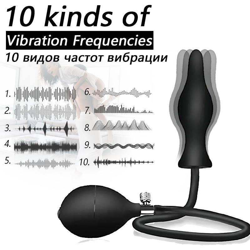 Вибрационная надувная огромная анальная пробка для женщин, анальный расширитель, массажер простаты, вибрация, супер большая Анальная пробка для мастурбации