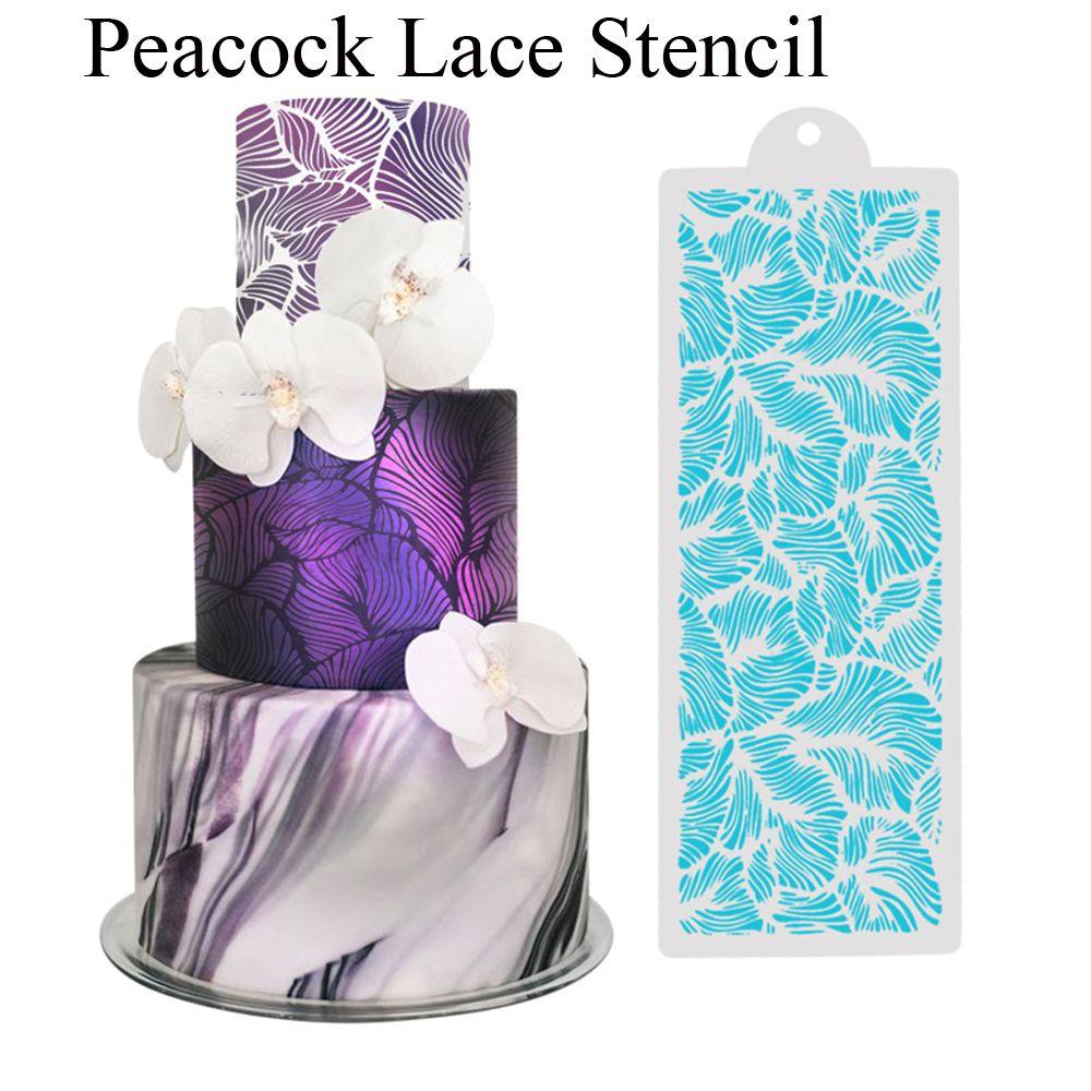Изготовление шаблона «Перо павлина» для DIY, Инструменты для украшения торта, Форма для мастики, Трафарет для рисования, Кружевная форма