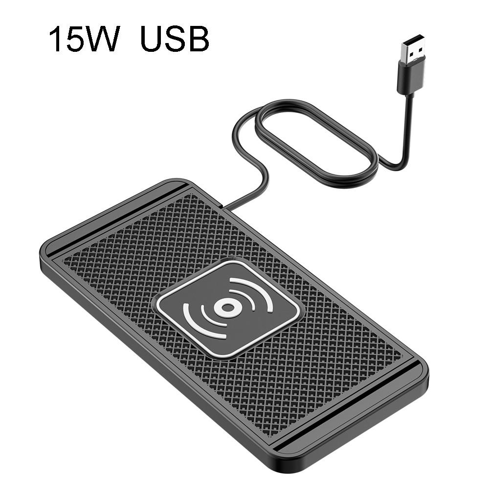 Автомобильное беспроводное зарядное устройство USB Type-C Силиконовая сдвижная быстрочувствительная зарядная панель для iPhone 15 14 13 12 Samsung Xiaomi Зарядка телефона
