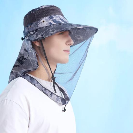 Mosquito Hat Sun with Neck Flap Net Bucket Hat for Outdoor