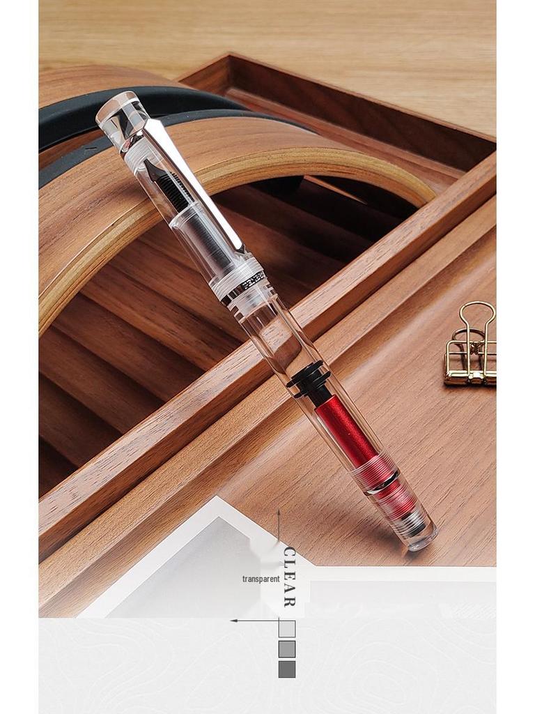 Поршневая перьевая ручка PENBBS 495 - Прозрачный акрил, большой объем, унисекс, для письма