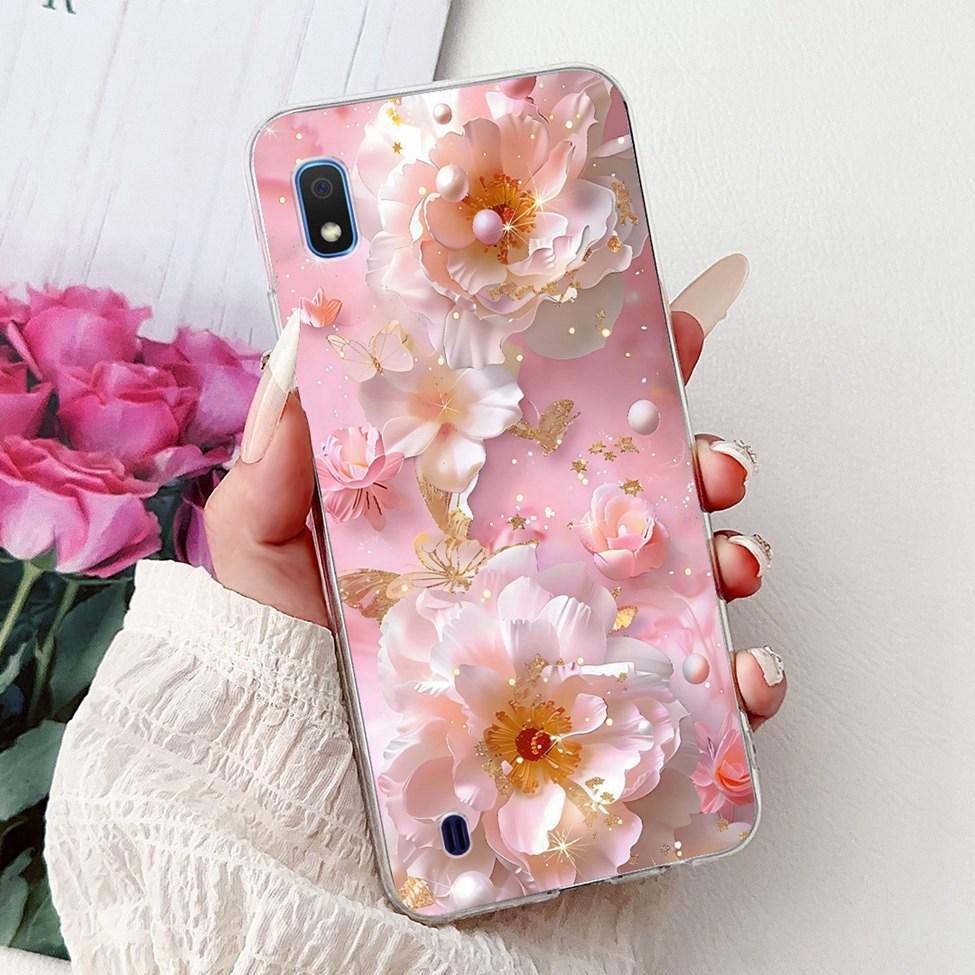 Прозрачный чехол для Samsung A10 SM-A105F Милые модные цветы Нарисованная задняя крышка Для телефона Samsung Galaxy A10 A105G A105M A105FN