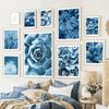 Blue Dandelion Daisy Peony Agave Flowers Leaf Plant Wall Art Print Canvas Painting Nordic Poster Decor Pictures For Living Room