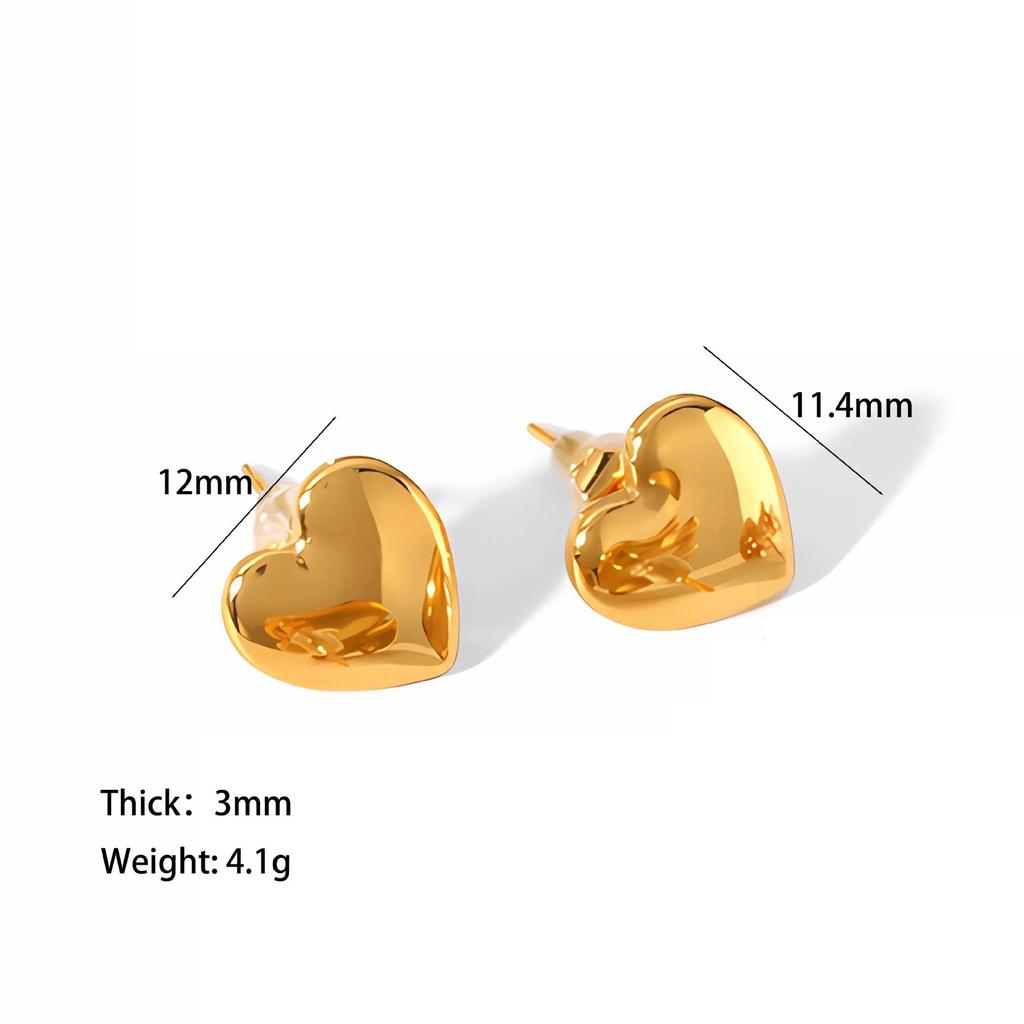 Spot European & American Style 18k Gold Love Pendant Double Heart Stainless Steel Earrings