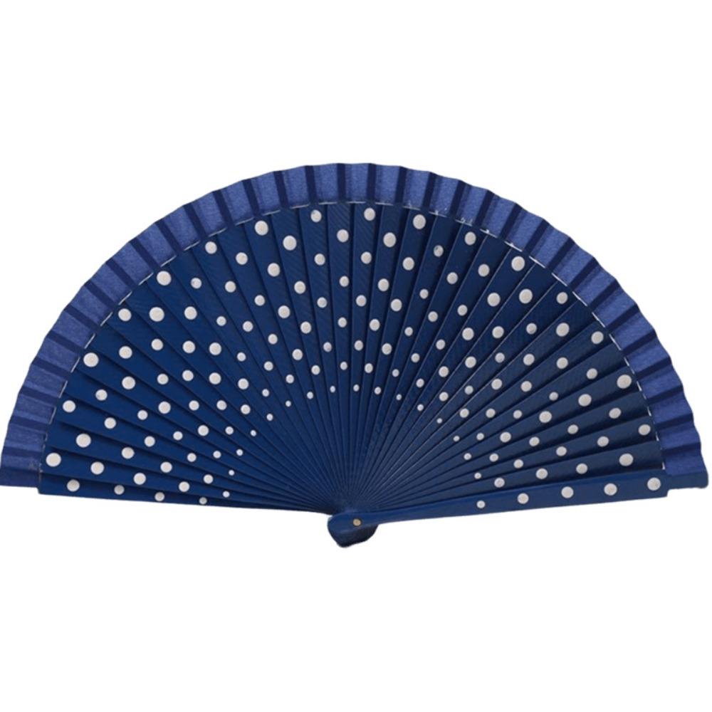 Portable Dots Pattern Flamenco Spanish Folding Fan Vintage Wood Handle Hand Fan Colorful Dancing Fan Filming Props
