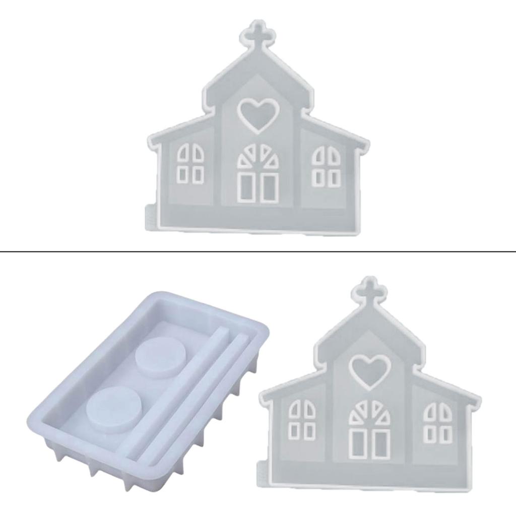 Love House Candlesticks Resins Moulds DIY House Candle Holder Silicone Molds Castings Moulds for Table Home Decorations