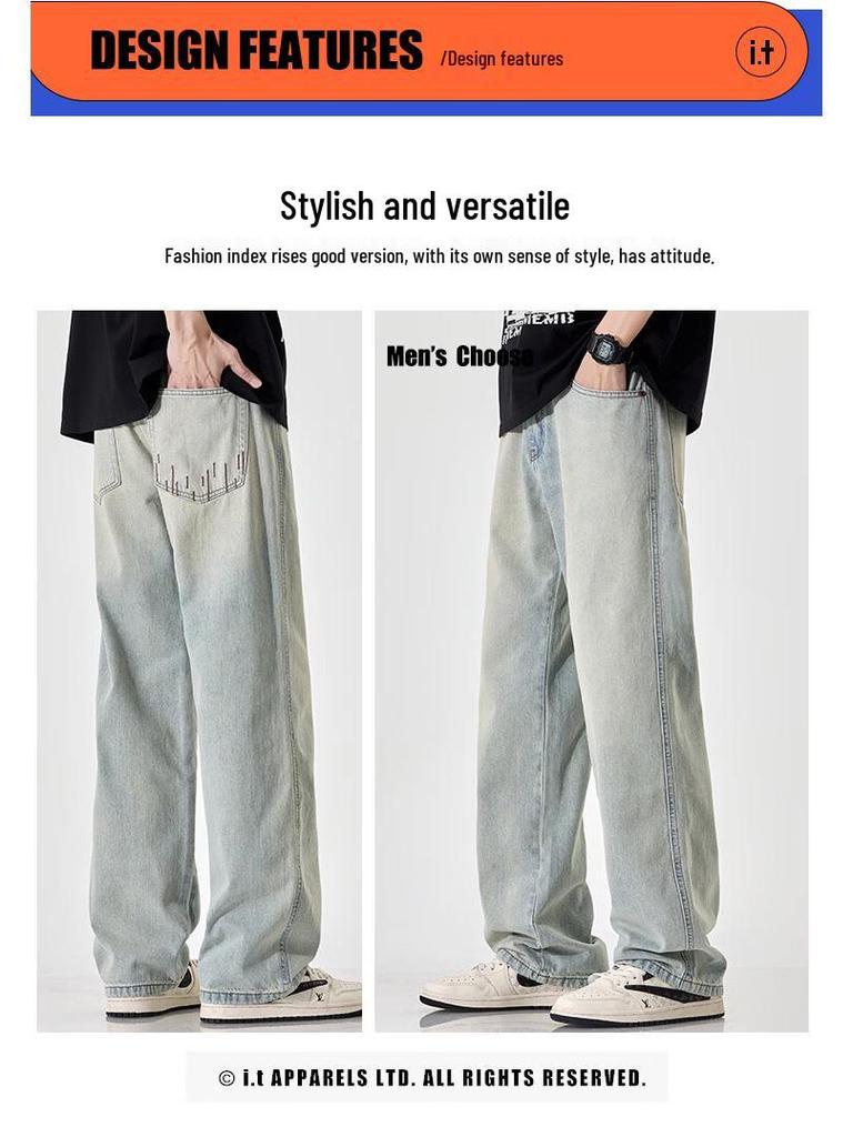 Мужские джинсы прямого кроя в уличном стиле Izzue IT