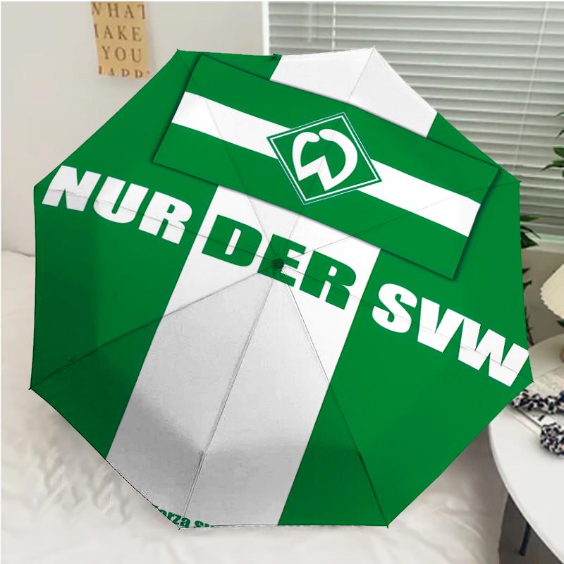 Автоматический зонт с принтом LOGO Werder Bremen, 8 спиц, железный каркас, пластиковая ручка, подходит для путешествий на открытом воздухе и на каждый день, идеальный подарок