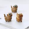 Sandalwood Cat Desktop Figurine Mini Animal Sculpture Wooden Carved Figurine  Living Room